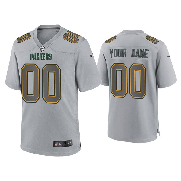 Men's Green Bay Packers Active Player Custom Grey Atmosphere Fashion Stitched Game Jersey Men's Green Bay Packers Active Player Custom Grey Atmosphere Fashion Stitched Game Jersey